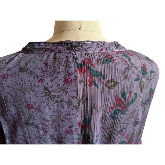 NWT Tienda Ho OS Purple Floral Rayon Open Front Cardigan Kimono 3078‎ - Picture 3 of 4